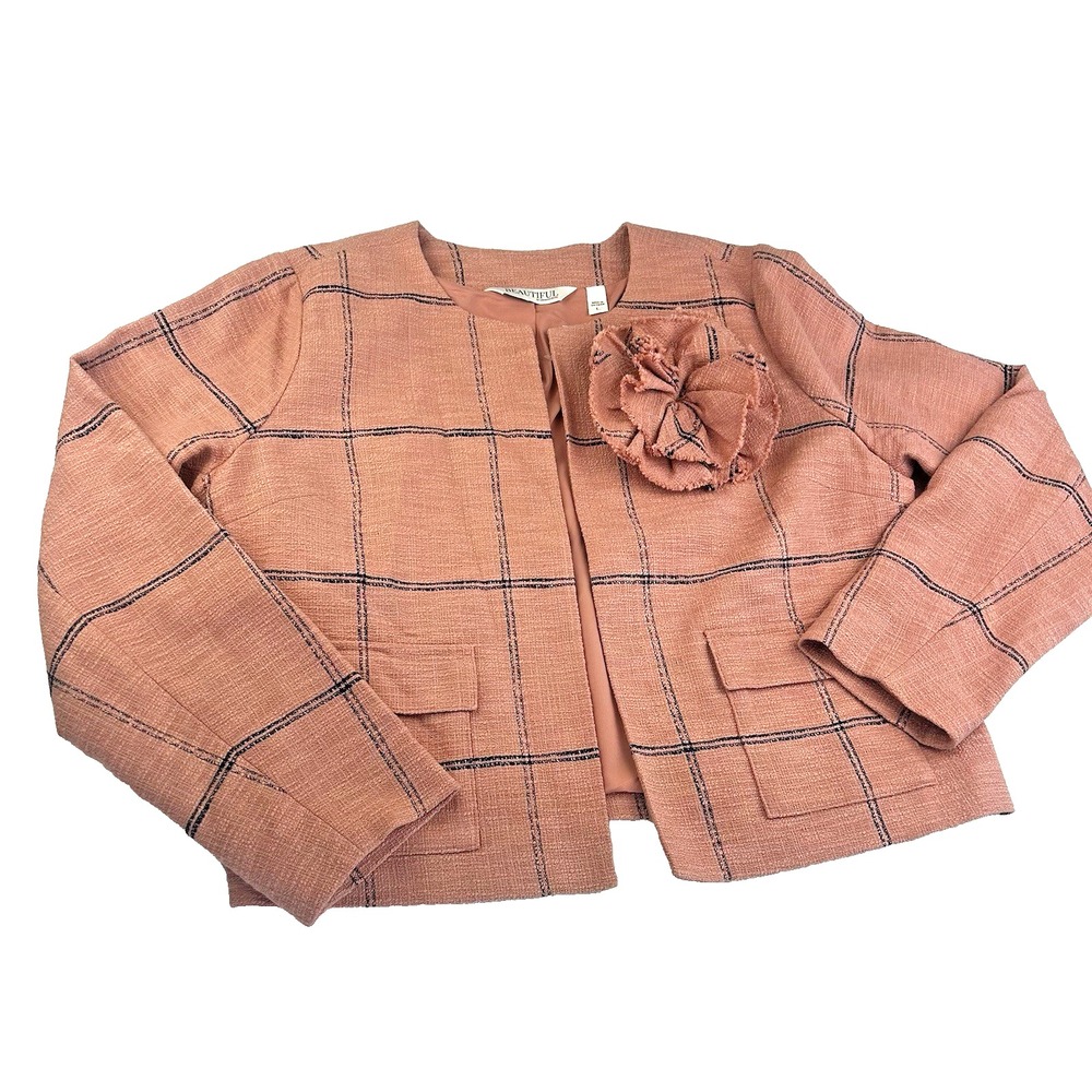 NWT Beautiful by Lawrence Zarian Blazer w/removable flower pin size L